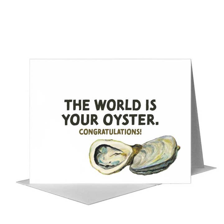 Huîtres, Carte de vœux (#8448F) pour la vente par Printed Canvas