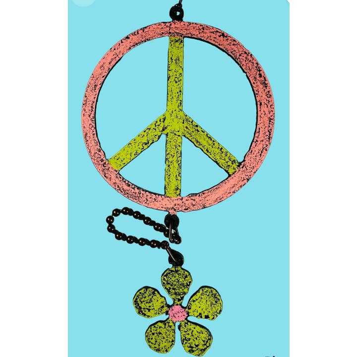 Whimsies - Vendita all'ingrosso Decorazione mobile - Segno della pace mobile, ornamento floreale mobile da giardino hippie eco6