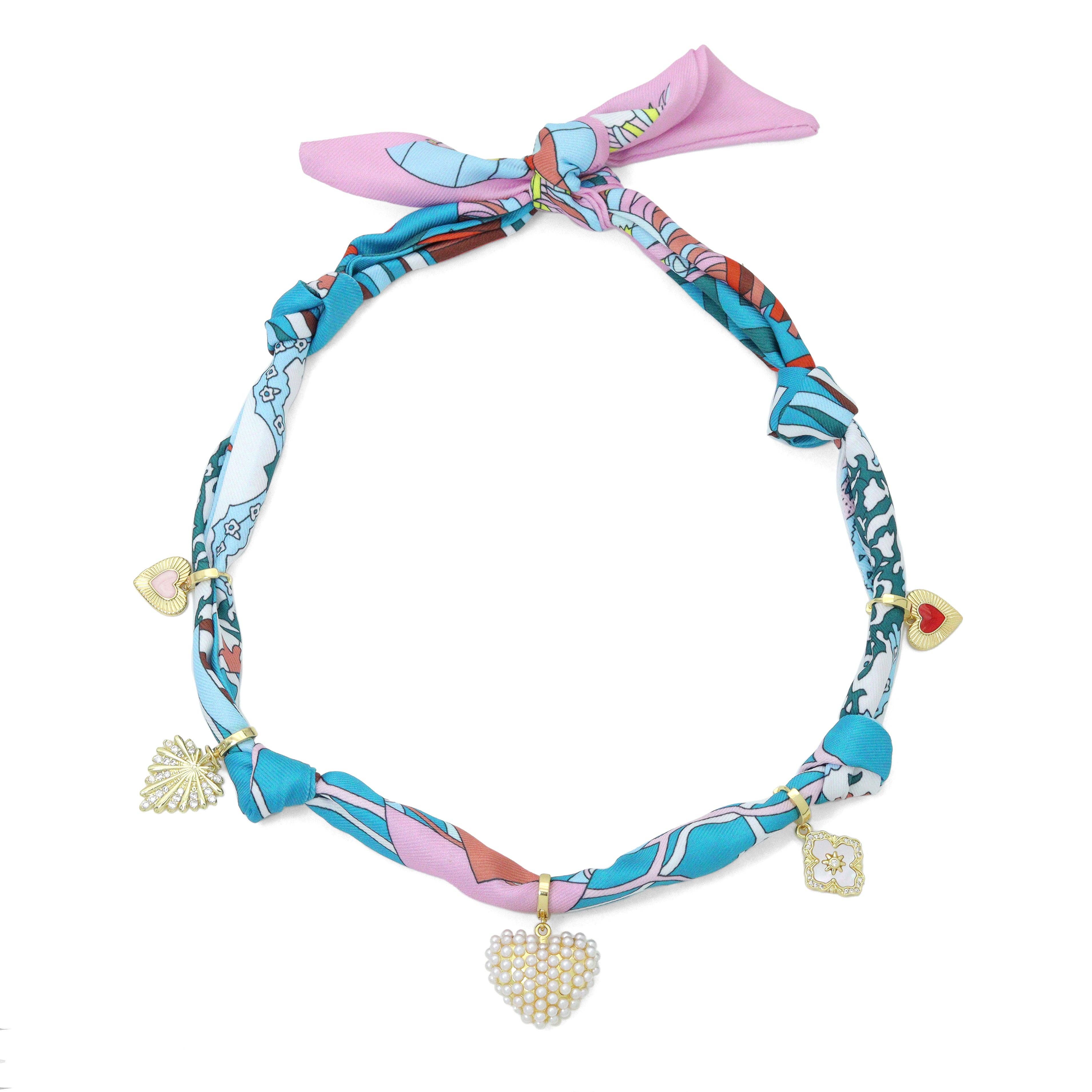 BestBeads&Beyond - Wholesale Pendant/Charm Necklace - Convertible Scarf Necklace, Adjustable Silk Scarf Statement Necklace, sku#EF8068