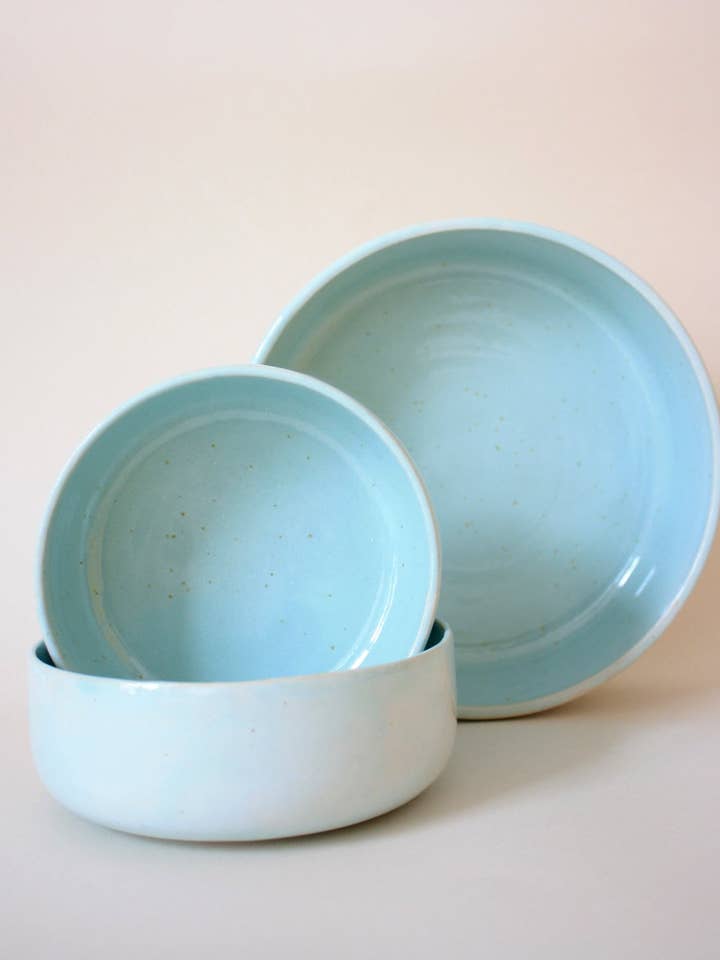 Salatschüssel in Minzgrün für den Großhandel von andrea frieling ceramics