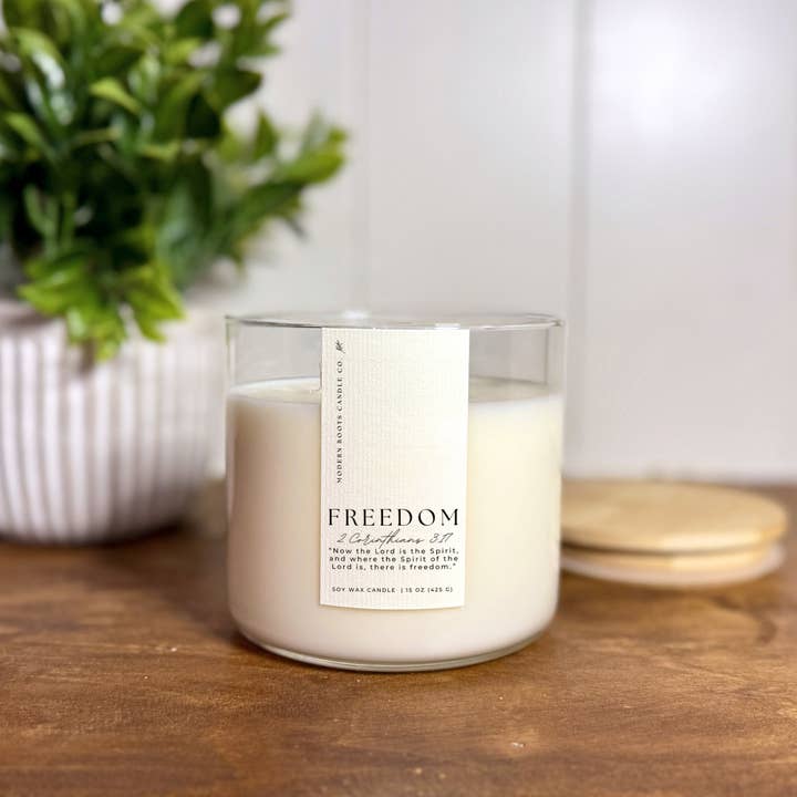 Freedom | Baked Apple Pie | 15 oz Soy Wax Candle for wholesale by Modern Roots Candle Co.