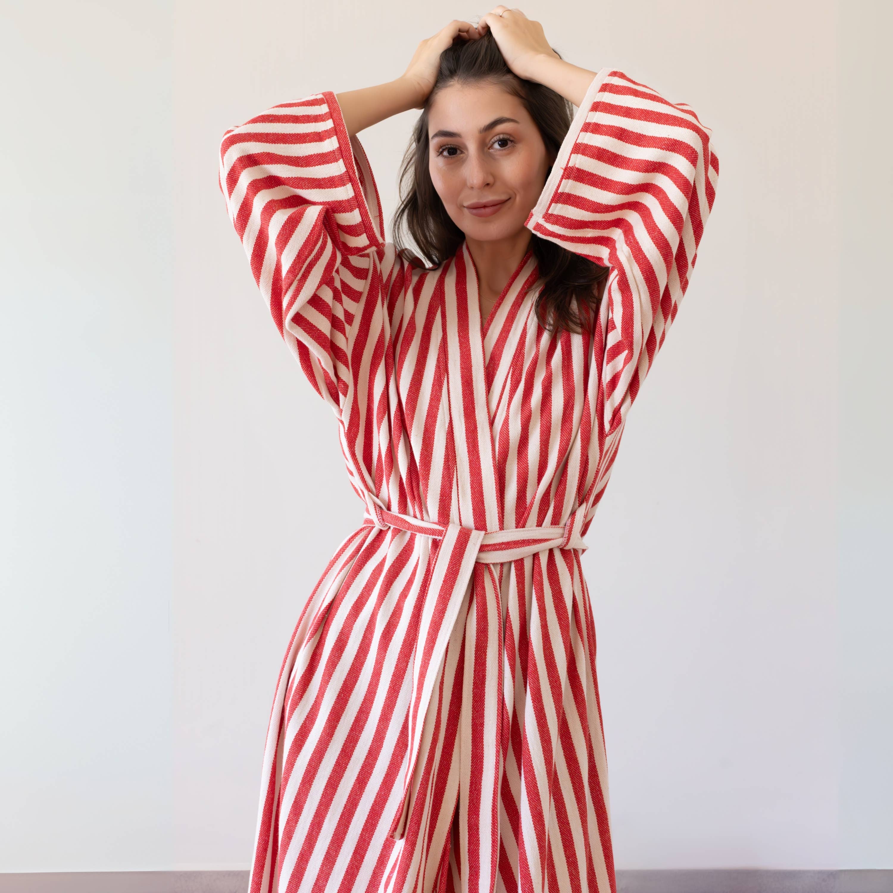 Vivamaison - Vendita all'ingrosso Vestaglia - Unisex - Kimono a Righe in Cotone Premium, Comfort Leggero19