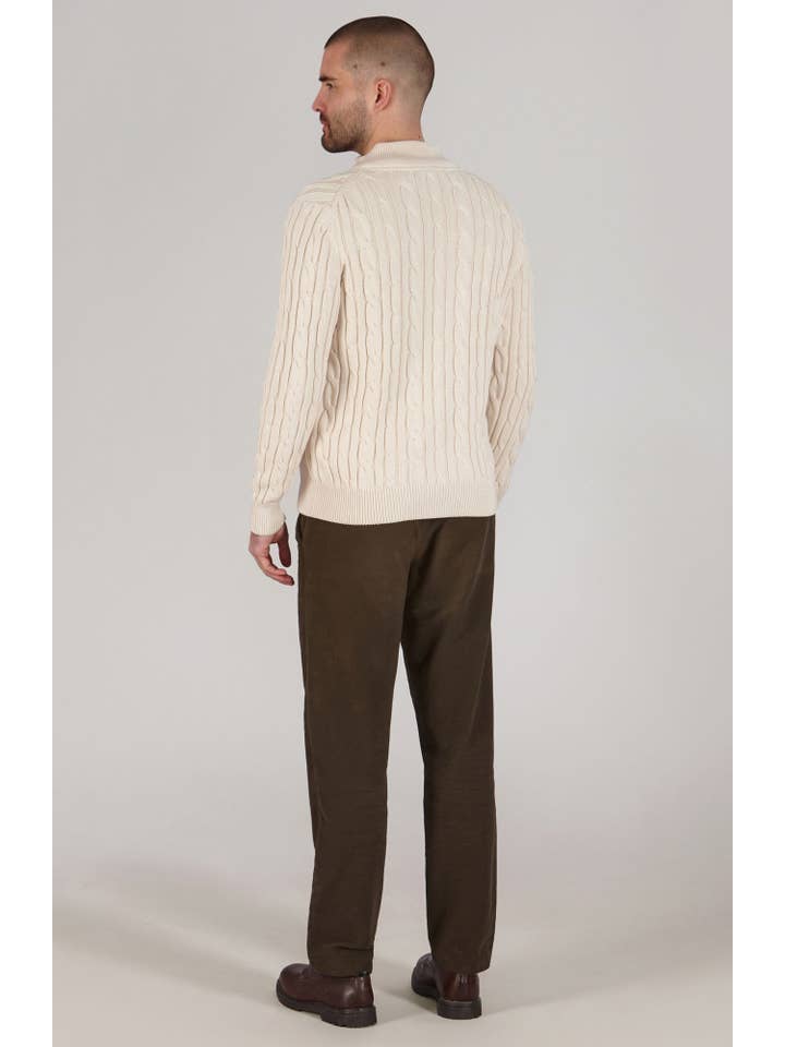 Paul James Knitwear – wholesale Pullovertröja - Herr – Mellanvikt bomullskabel med dragkedja för män5