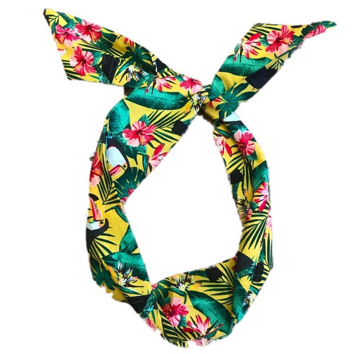 Gul tukanprintet tråd-hårbånd for engroshandel hos The Hare And The Moon