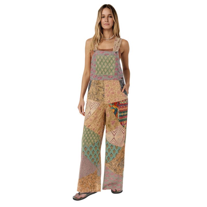 2263 Patchwork Overalls in Cotton Print for wholesale by Blue Sky