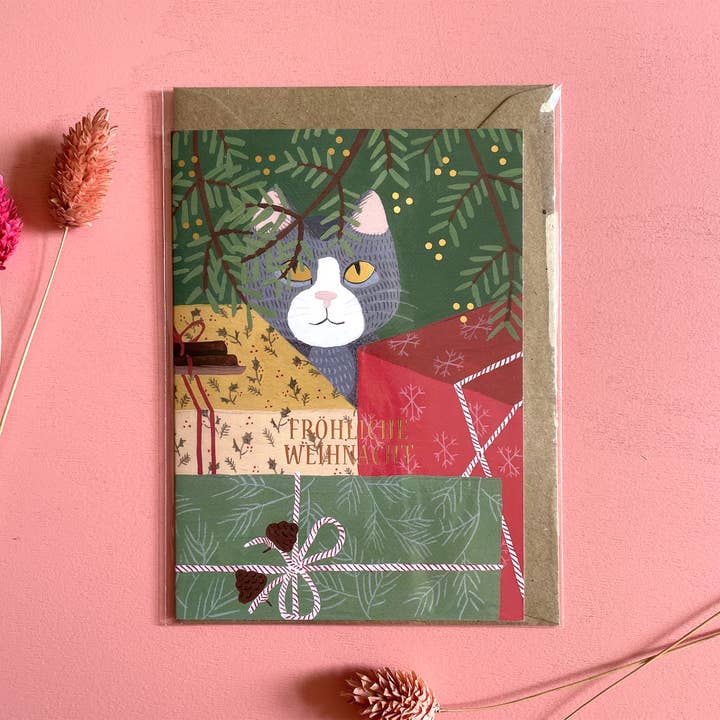 Vouwkaart "Vrolijk Kerstfeest" voor wholesale door LISELillustration