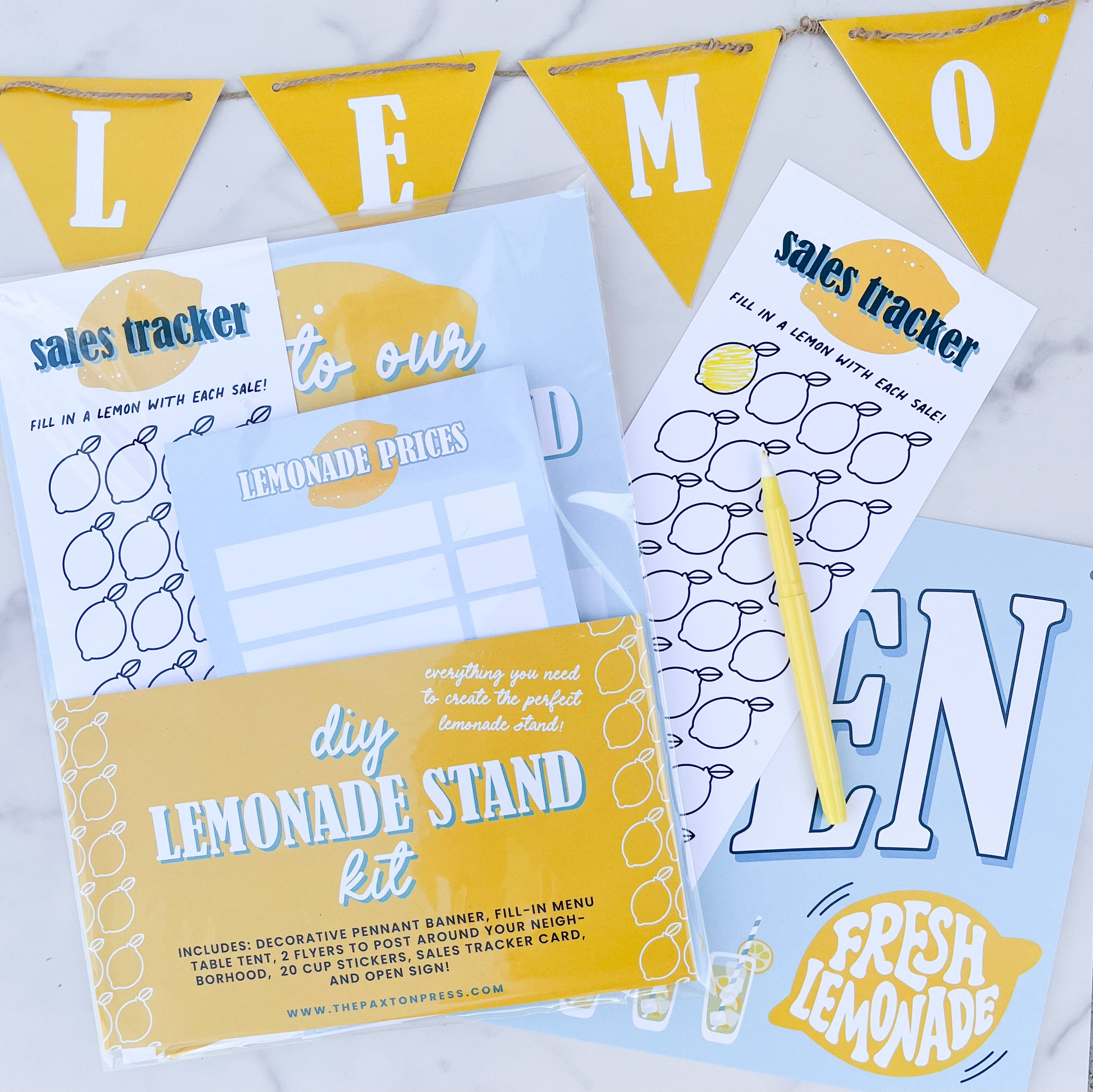 The Paxton Press - Screen-Free Paper Goods for Kids - Wholesale DIY Craft Kit - Kids - D.I.Y. Lemonade Stand Kit1