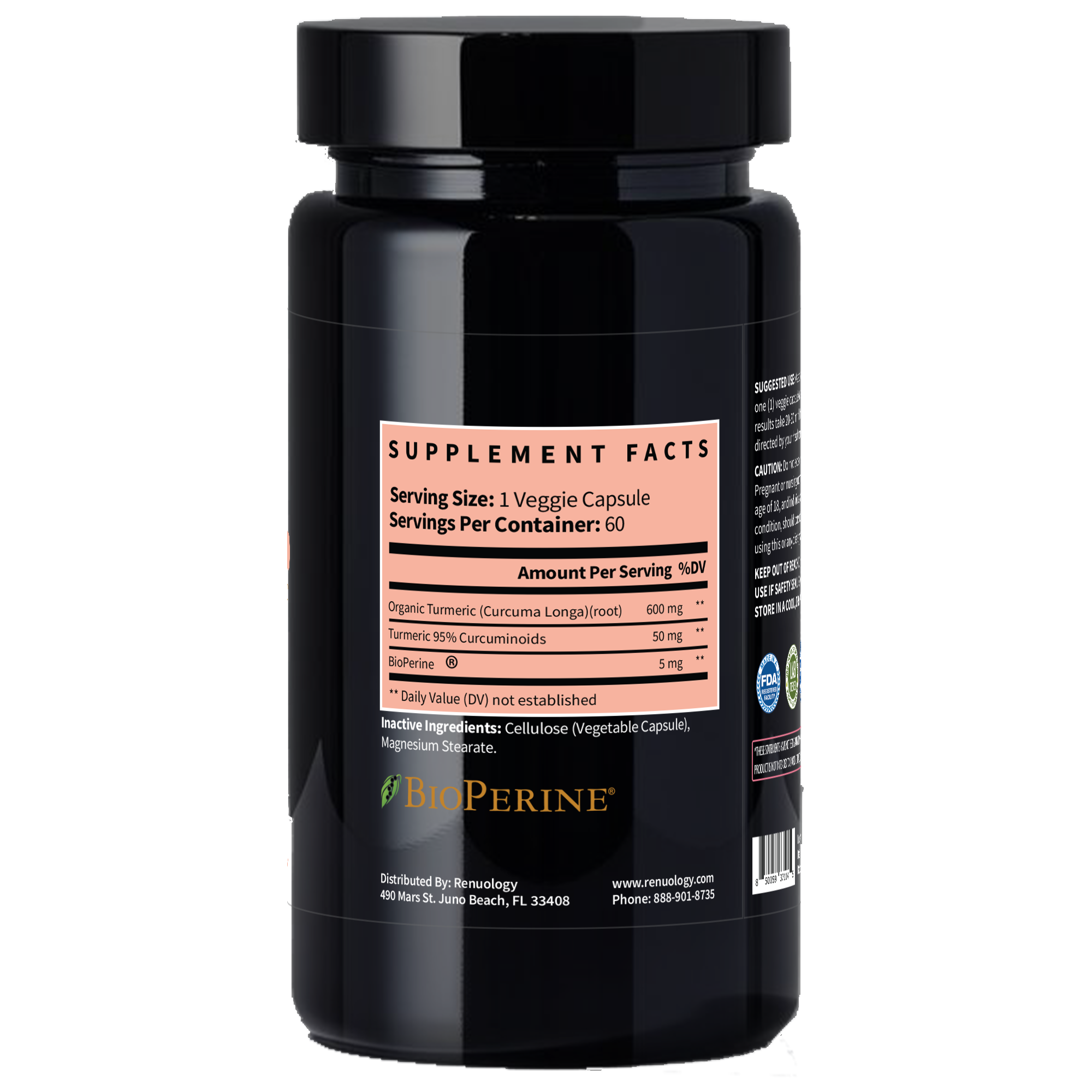 Renuology - Vente Supplément oral/vitamine - Curcuma avec BioPerine1