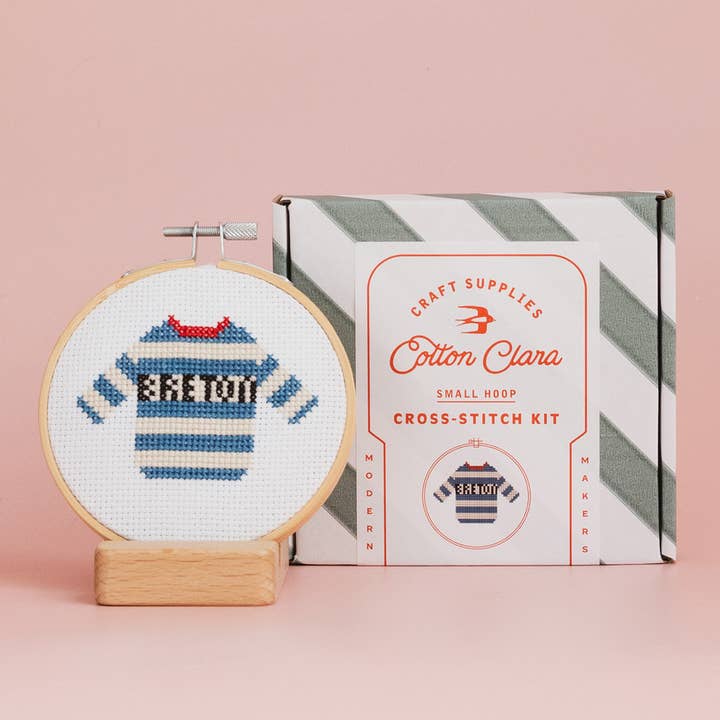 Cotton Clara Craft Kits & Supplies - Vente Kit de bricolage - Kit de broderie facile au point de croix breton0