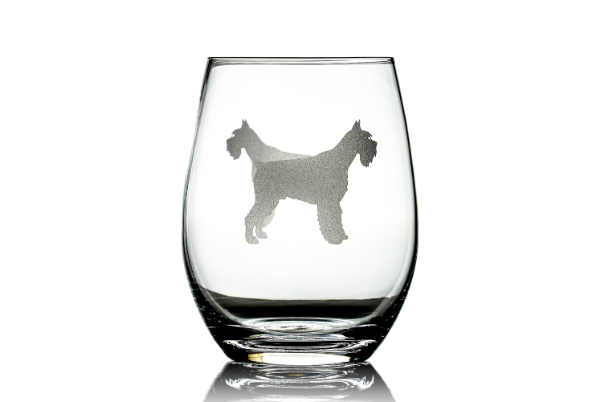 Greenline Goods - Wholesale Wine Glass - Schnauzer Etched Stemless Wine Glasses7