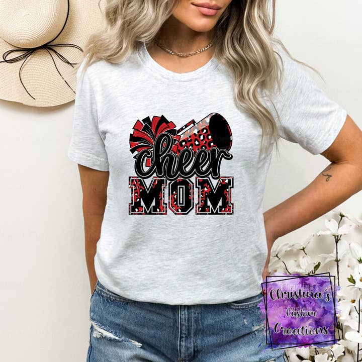Red Cheer Mom T-Shirt | Trendy School Spirit Shirt | Fast Shipping | Super Soft Shirts for Men/Women/Kid's | Bella Canvas for wholesale by Red Dirt Transfers