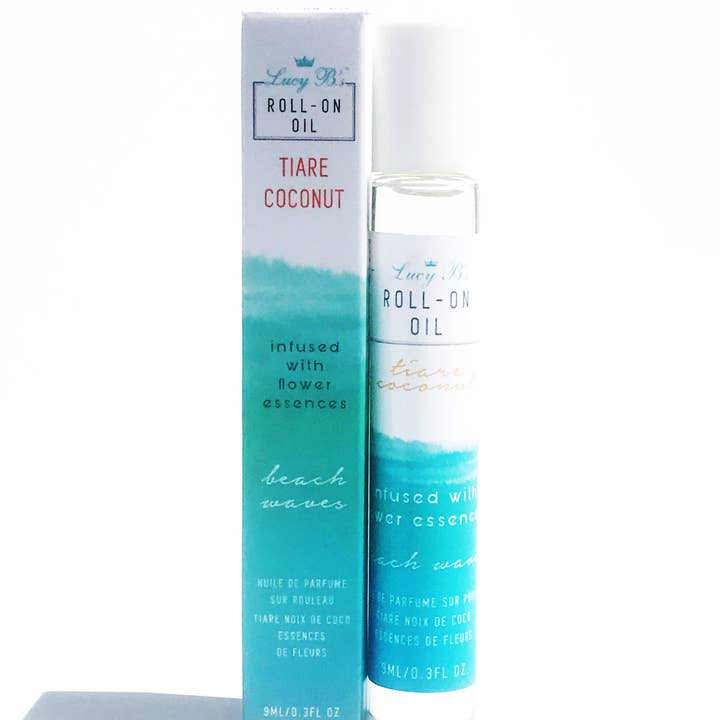 Lucy B's + HYDRA BLOOM – Fragrância Roll-On por atacado – As ondas de praia tiare coconut rolam em óleo1