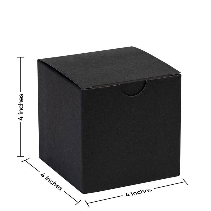 Hammont - Wholesale Gift Box - Cube Black Gift Tuck Top Boxes 18 Pack 4X4X41
