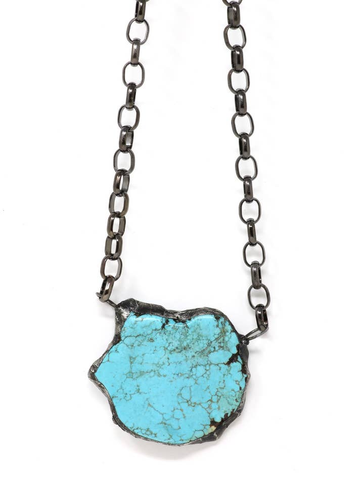 Colar de laje turquesa soldada por atacado de Little Woodlander