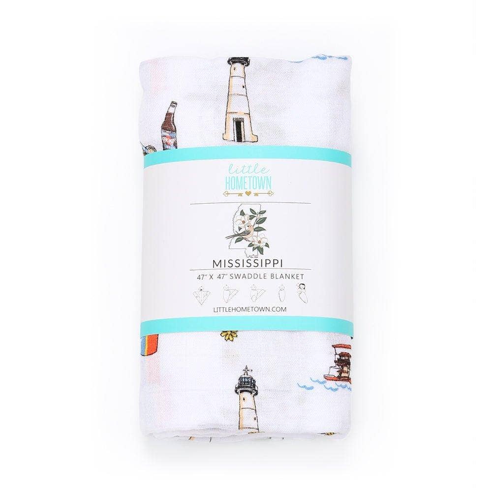 Little Hometown - Wholesale Receiving Blanket - Baby - Mississippi Baby Muslin Swaddle Receiving Blanket