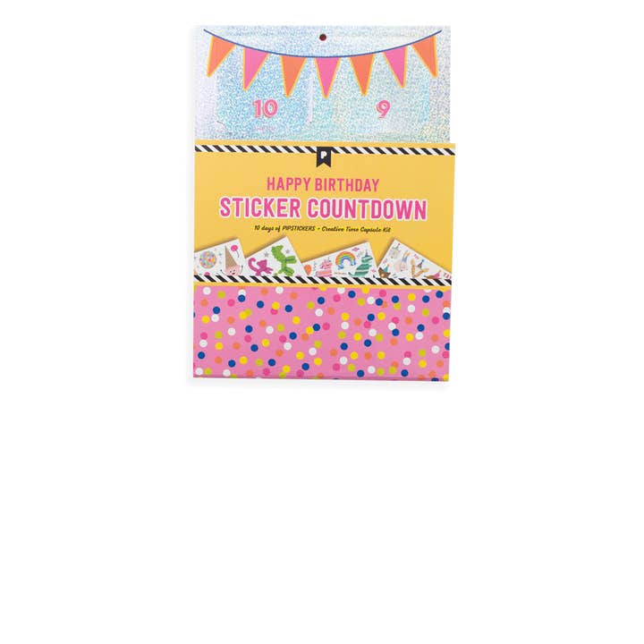 Autocollant Happy Birthday Countdown pour la vente par Pipsticks