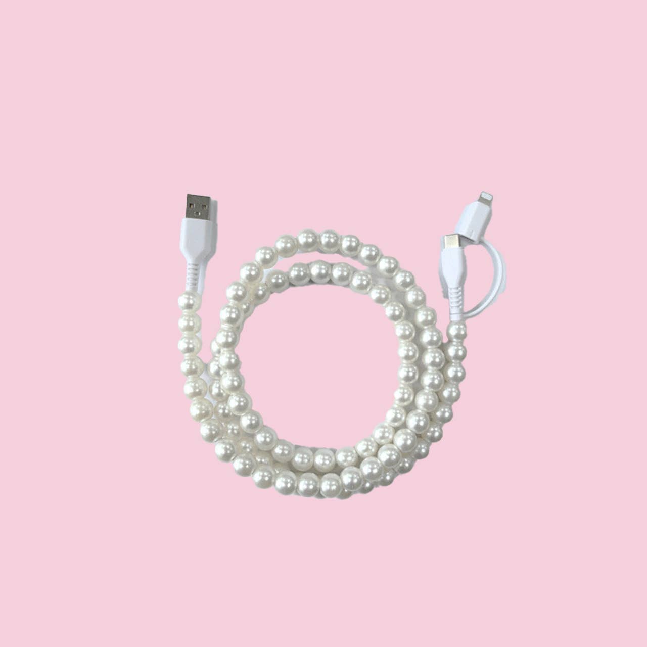 APHISON - Wholesale Charging Cable - Beaded Data Cable 2 in 1 type-c to ip153