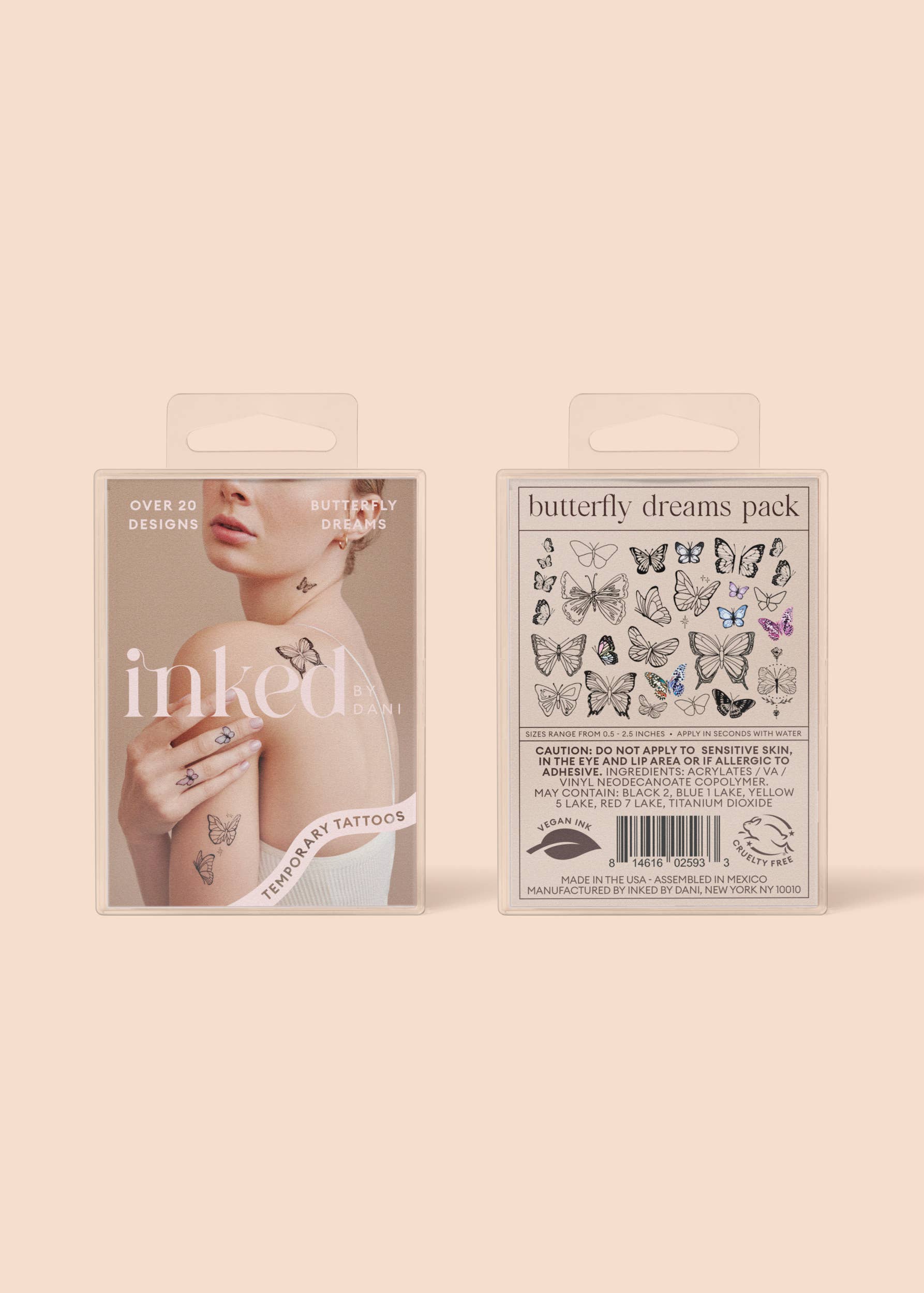 INKED by Dani - Wholesale Temporary Tattoo - Butterfly Dreams Temporary Tattoo Pack13