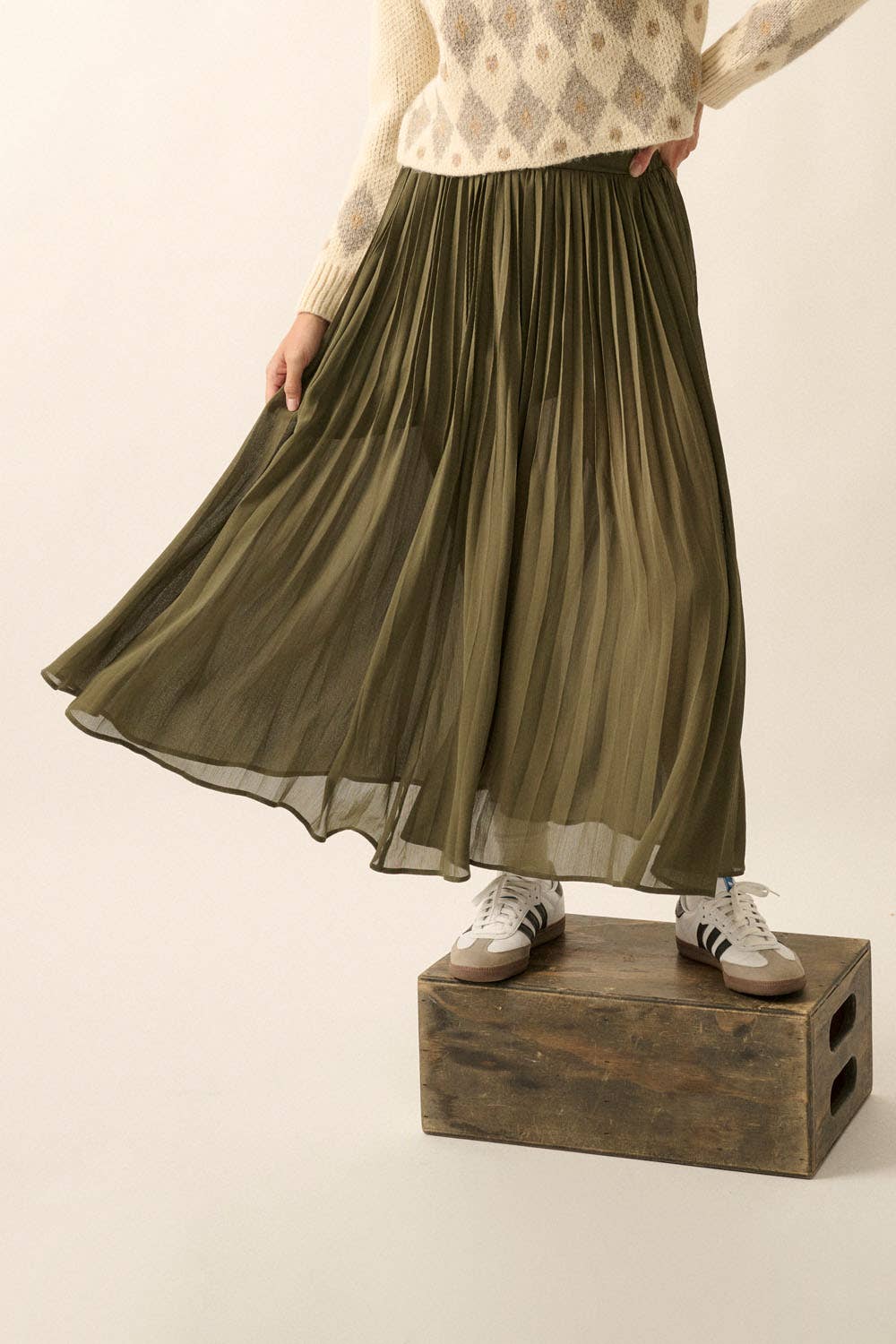 Promesa USA – wholesale Skirt – Women’s – Solid Pleated Chiffon Maxi Skirt8