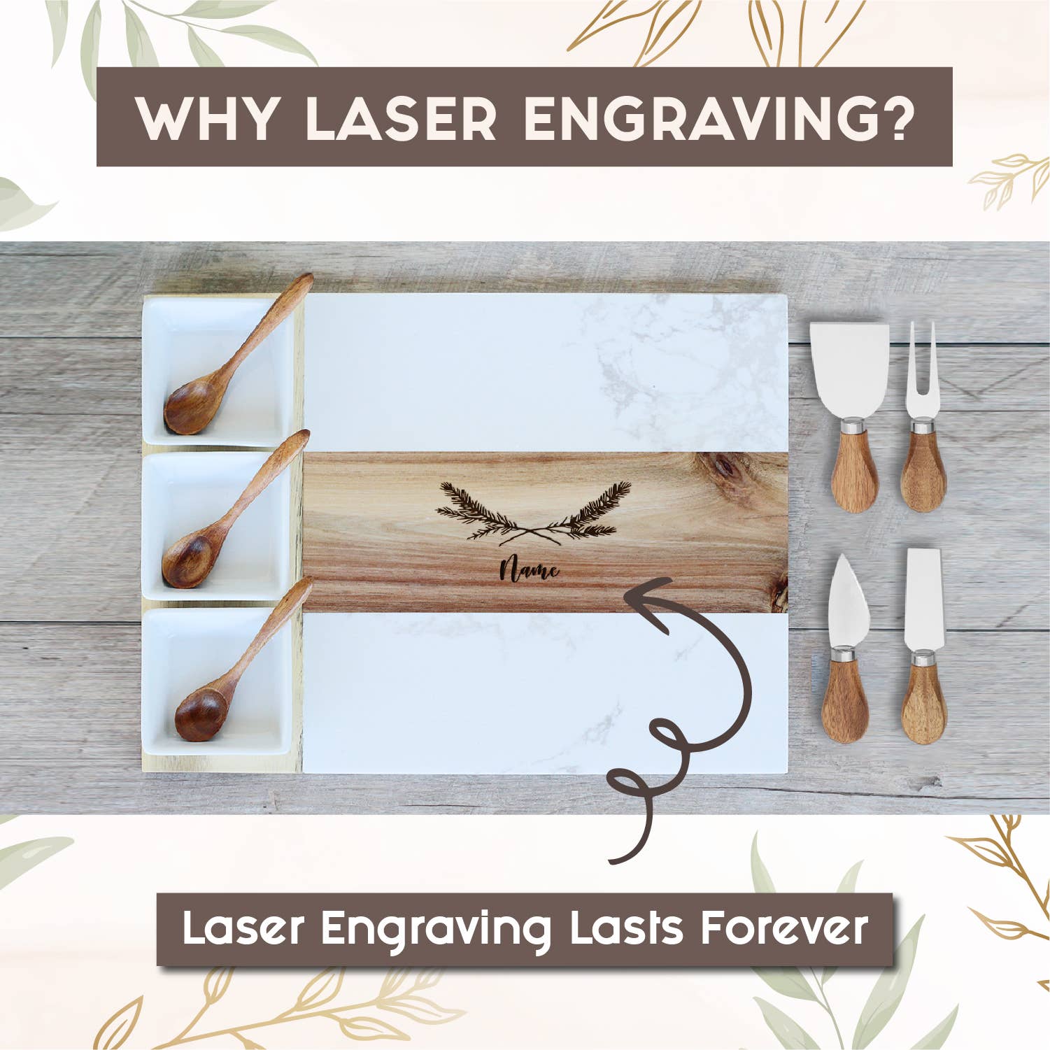 Engrave My Memories - Wholesale Serving Tray - 11 Piece Charcuterie, Marble Charcuterie Serving Board Set7