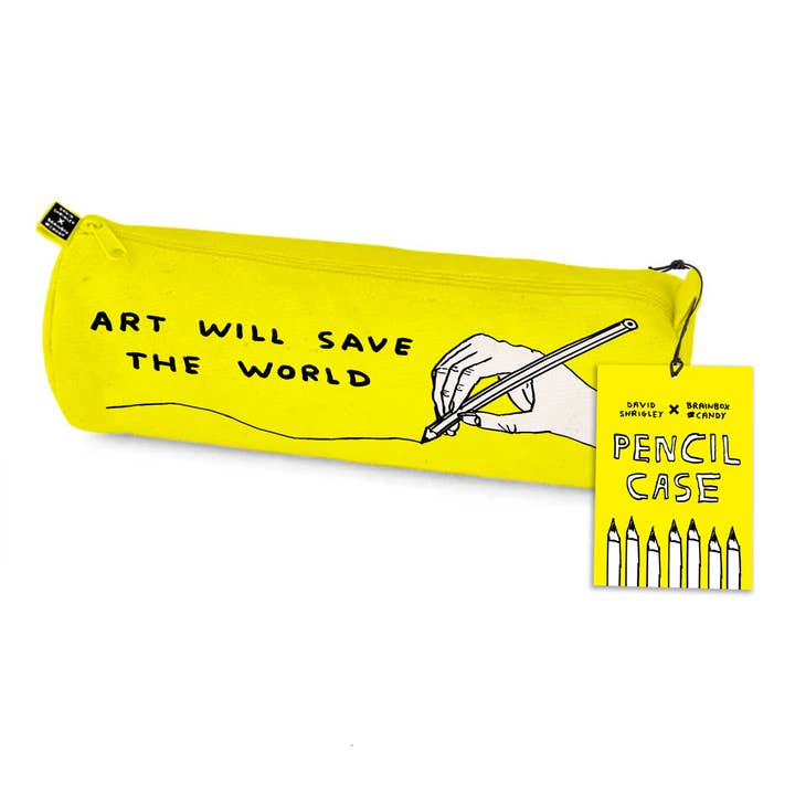 David Shrigley x Brainbox Candy - Wholesale Pencil Case/Pouch - Funny Gift - David Shrigley - Art Save The World Pencil Case