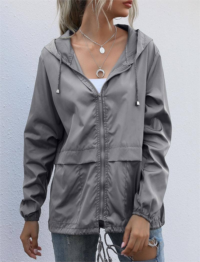 Rosa Clothing - Wholesale Jacket - Women's - Zip waterproof raincoat lightweight hoodie jacket10