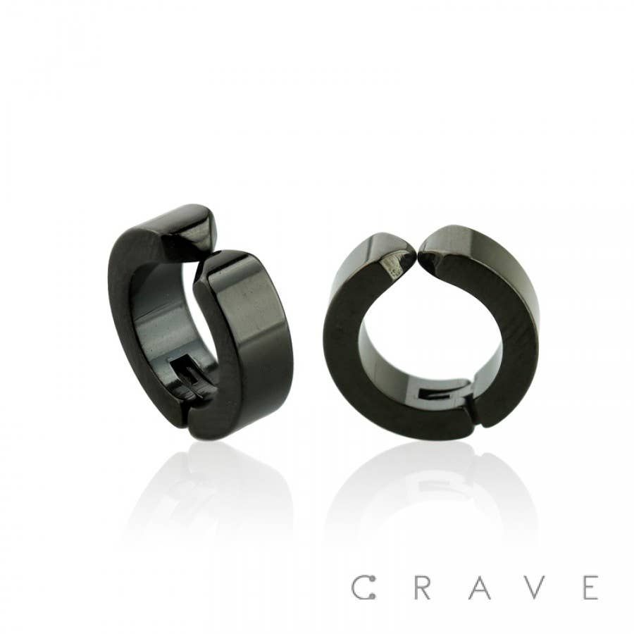 CRAVE - Wholesale Oorringen - PAAR ROESTVRIJSTALEN HOEPELOORBELLEN MET CLIP-ON UNISEKS VAN 4 MM BREED0