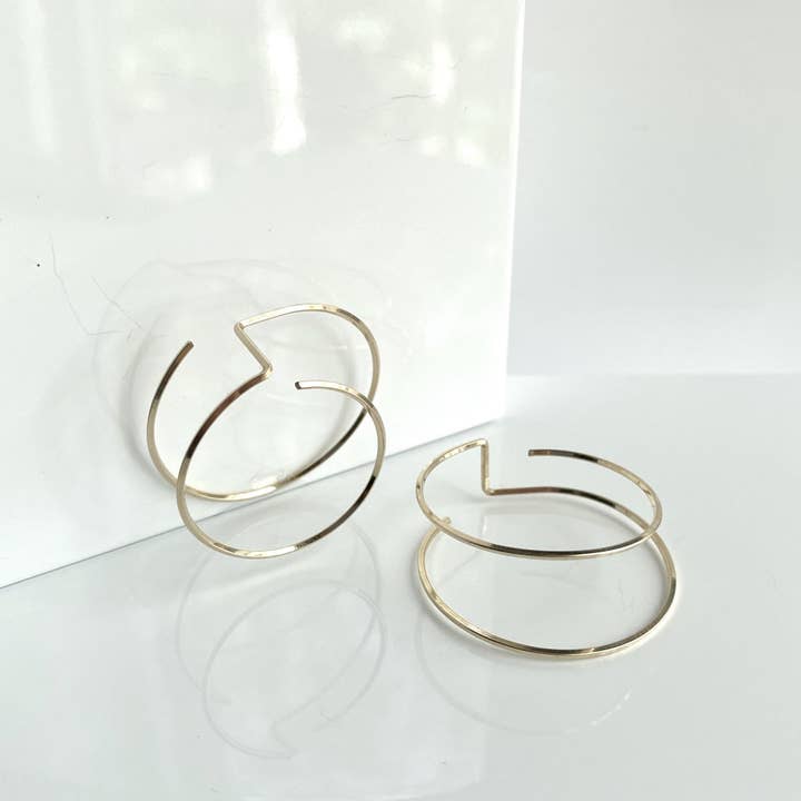 Aviv Jewelry - Vente Créoles - Alba - Boucles d'oreilles créoles doubles 3D10