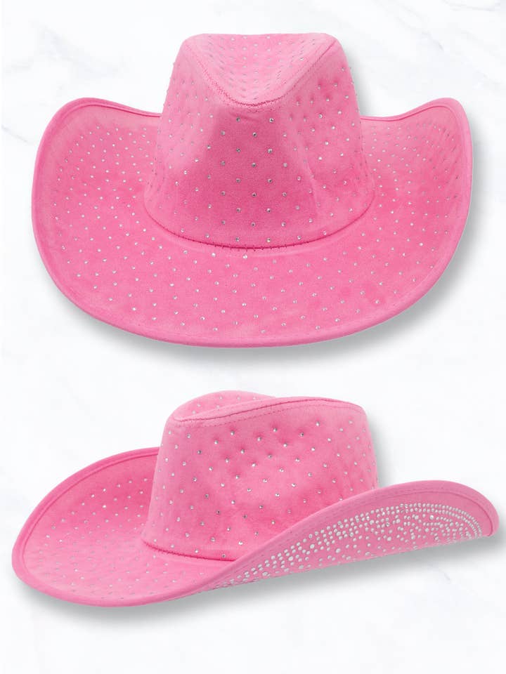 Chapeau de cowboy en daim avec cristaux pour la vente par Suzie Q USA