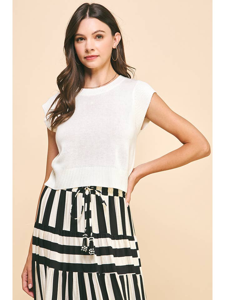 PINCH - Wholesale Knit Top - Women's - CAP SLEEVES KNIT TOP - 5425WT4