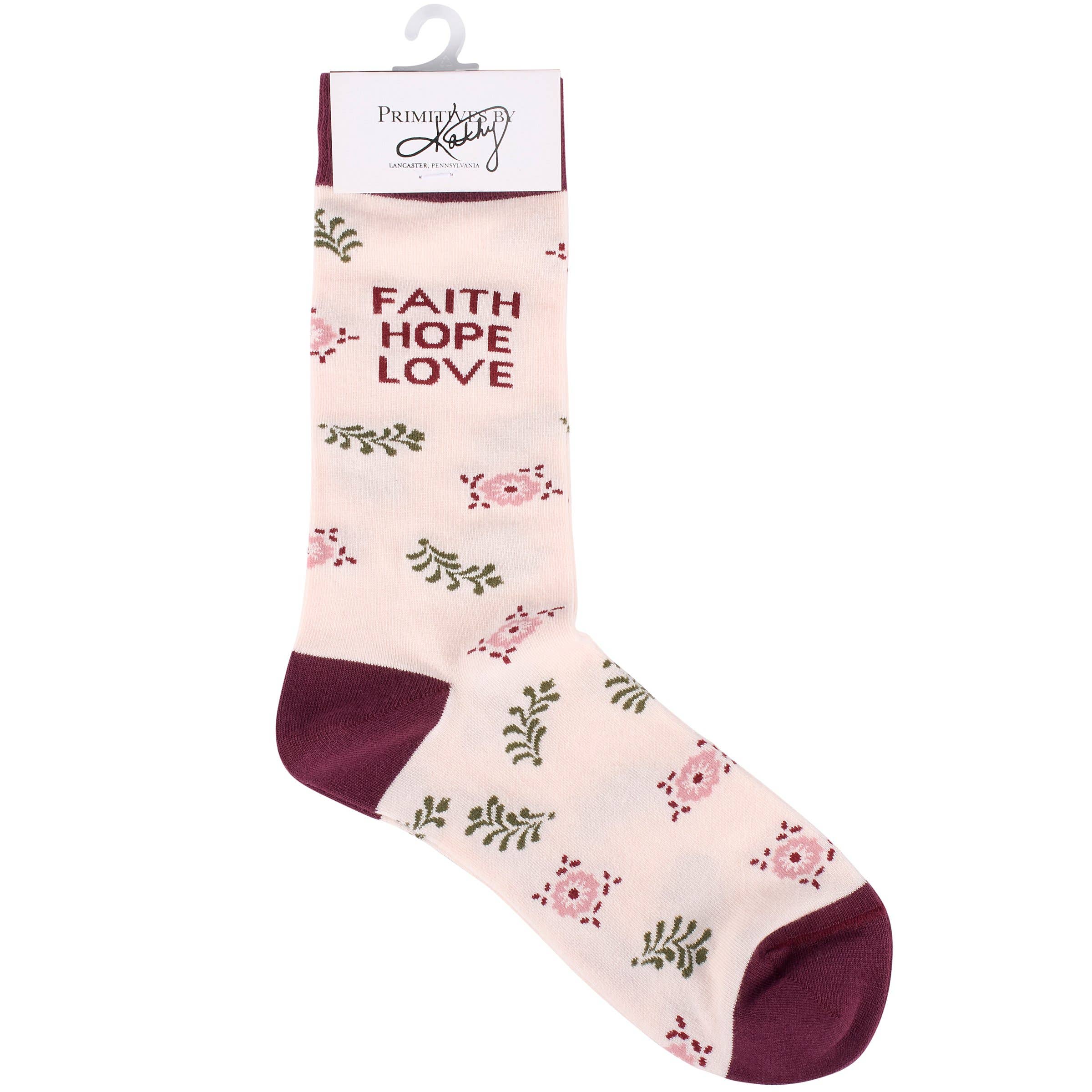 Primitives by Kathy - Wholesale Socks - Unisex - Faith Hope Love Socks3