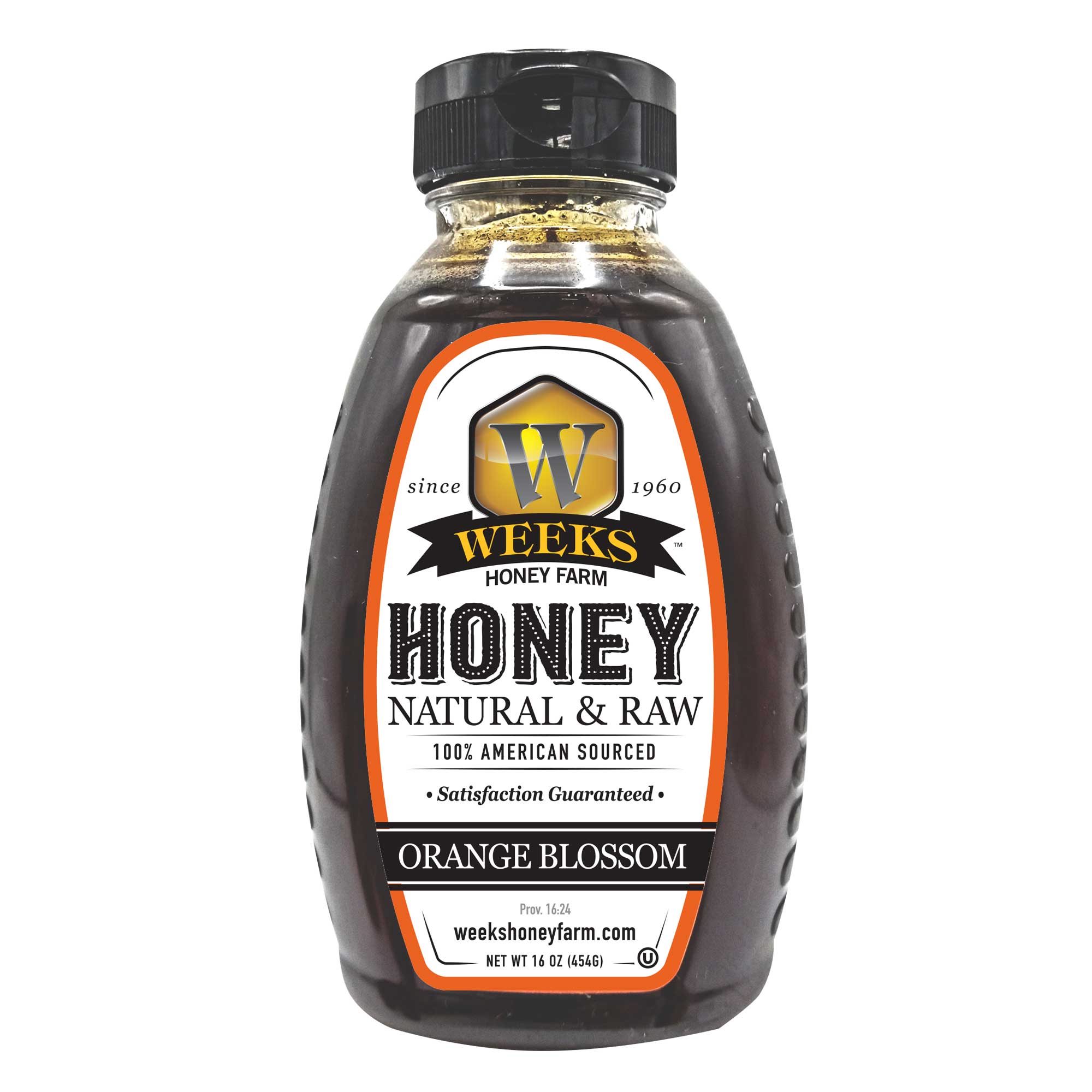 Weeks Honey Farm - Wholesale Honey - Pure Raw American Orange Blossom Honey - Unfiltered, All-Natural Citrus Sweetness1