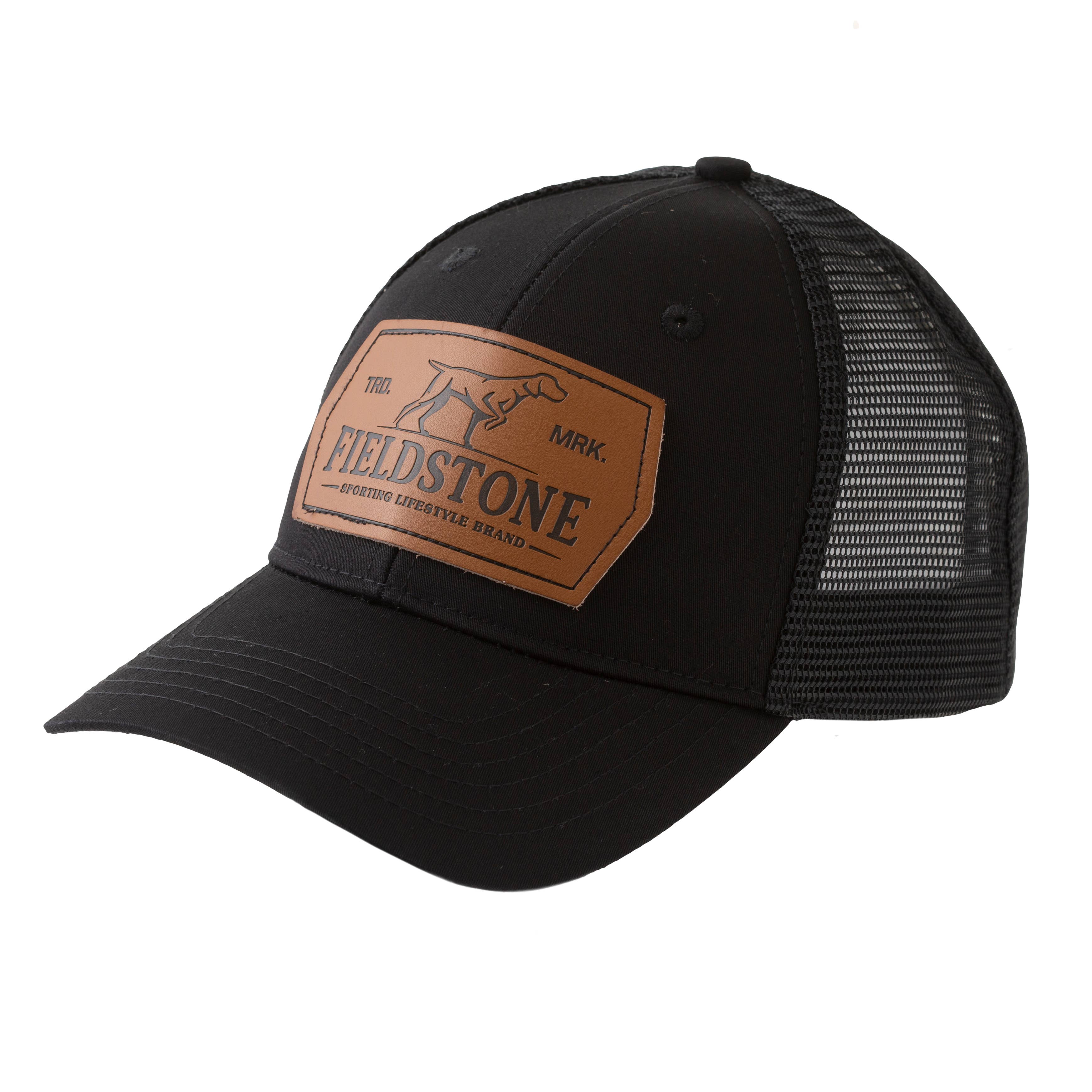 Fieldstone - Sporting Lifestyle Brand - Wholesale Trucker Hat - Unisex - Leather Dog Patch Hat (093)3