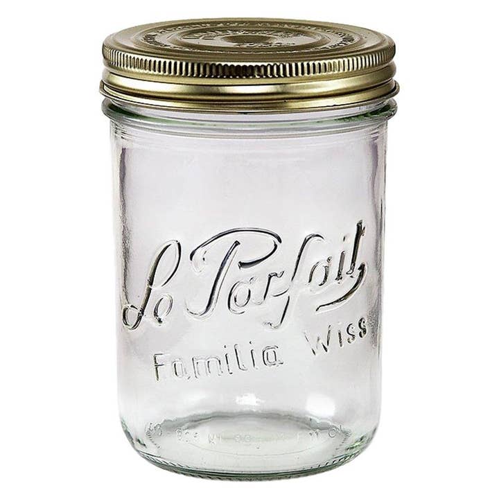 Le Parfait - Wholesale Jar - 750ml French Glass Mason Canning Jar W Gold Metal 2Piece Lid