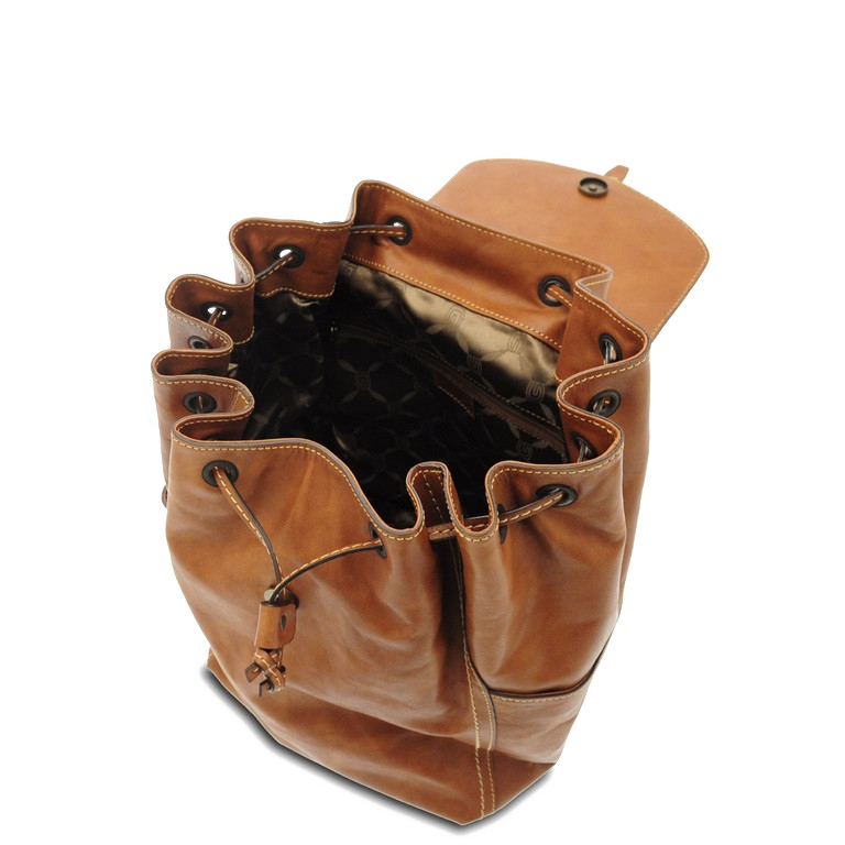 Brun Vintage kvinderygsæk i ko(1)læder - 11496/VCR for engroshandel på Faire1