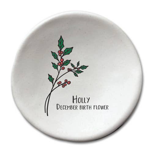 August Ceramics - Wholesale Jewelry Dish - 3.5" Ceramic Birth Month assortment with Tabletop Display3