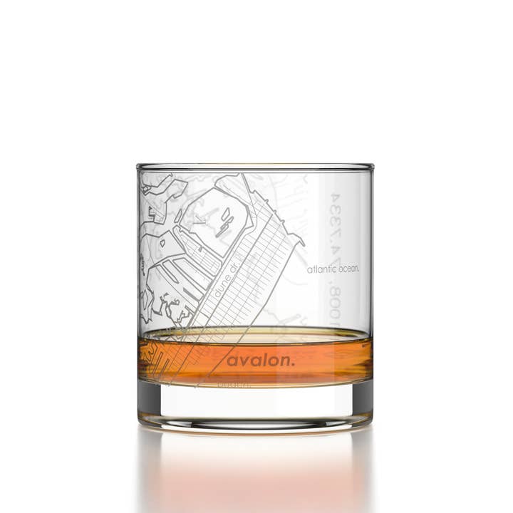 Well Told - Wholesale Cocktail/Liquor Glass - Avalon NJ Map Rocks Whiskey Glass2