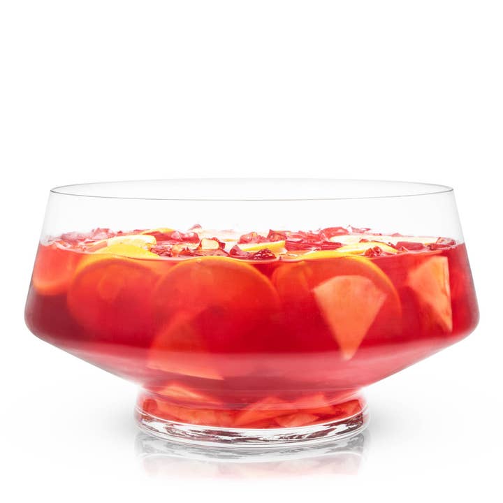 Raye™ Footed Heavy-Base Angled Glass Punch Bowl for wholesale by True Brands