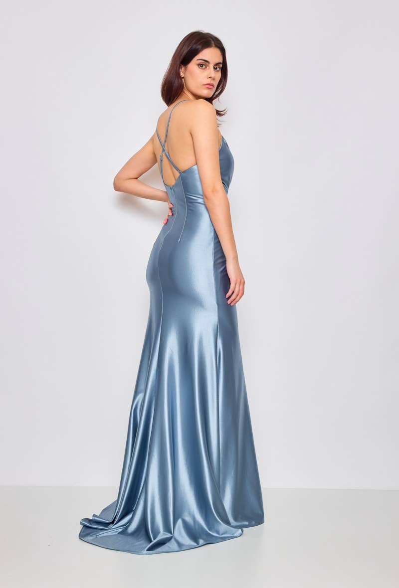Lautinel - Wholesale Gown - Women's - Long Slit Bodycon Evening Dress R188315