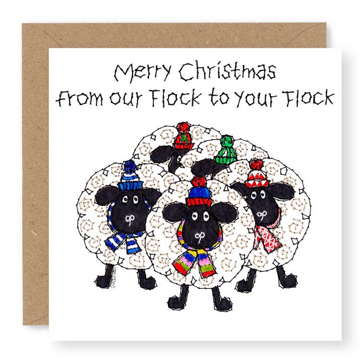 EWE Flock Our Flock to your Flock for wholesale by Jane Buurman Handmade (Greetings Cards)