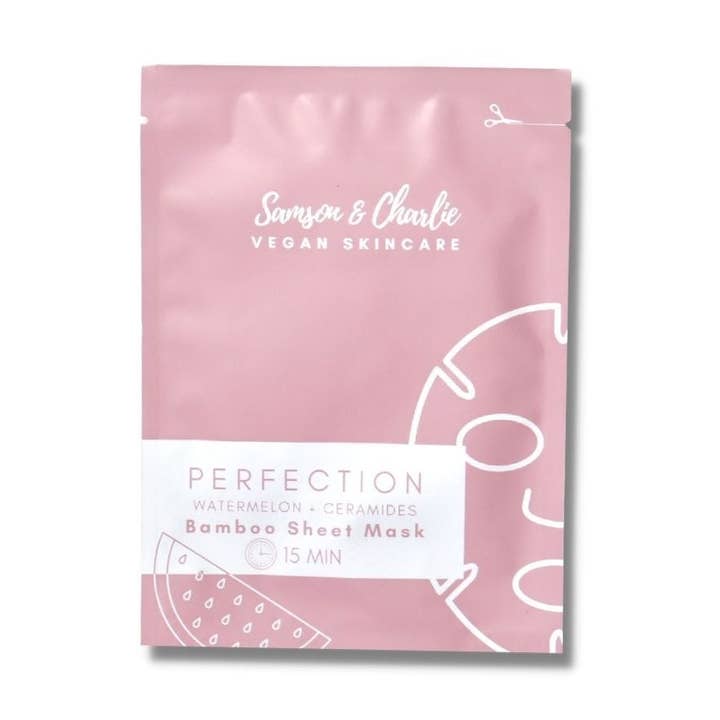 Samson & Charlie Skincare - Wholesale Skincare face mask - Perfection Watermelon + Ceramides Sheet Mask0