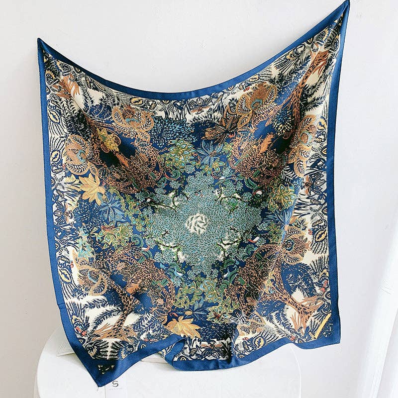 Marayn - Vendita all'ingrosso Sciarpa - Donna - Sciarpa di Seta Floreale Vintage 2025 Elegante Scialle0