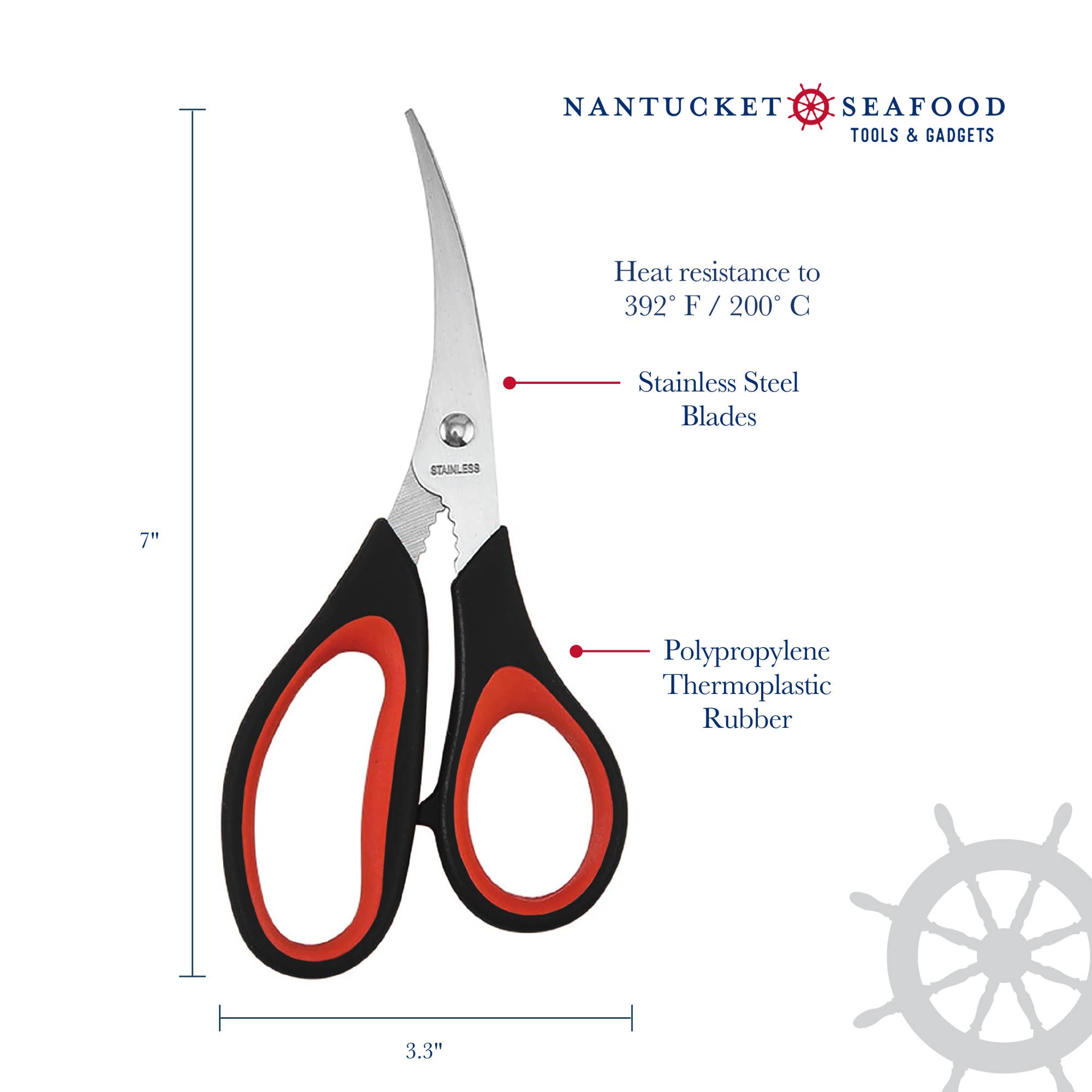 Fox Run Brands - Wholesale Kitchen/Utility Knife - Nantucket Stainless Steel Seafood Scissors and Cracker6