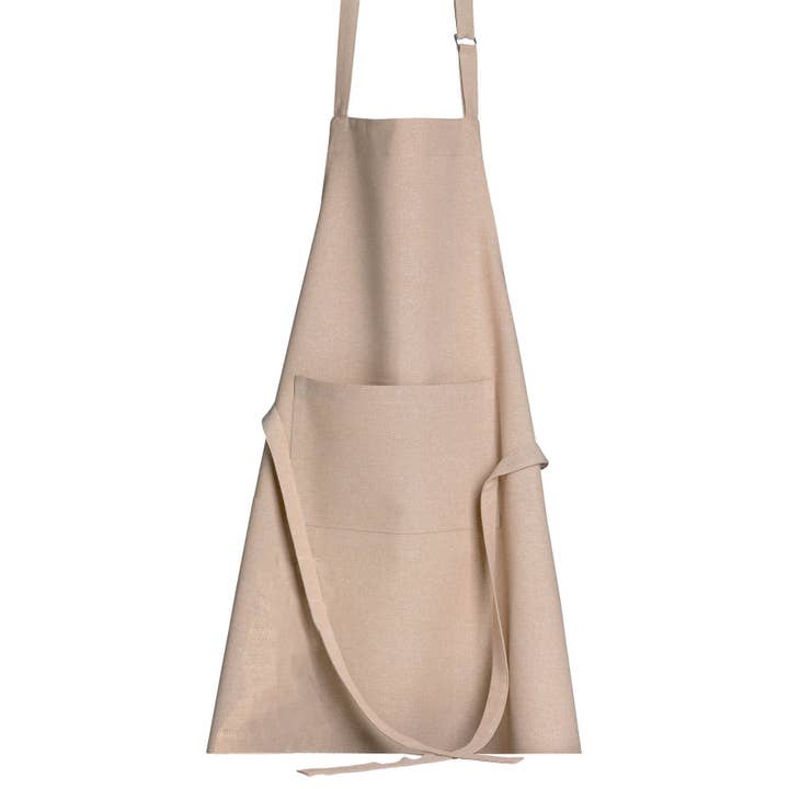 Dario Recycled Cooking Apron Natural 85*72 for wholesale by Maison Vivaraise & La Cerise sur le Gâteau