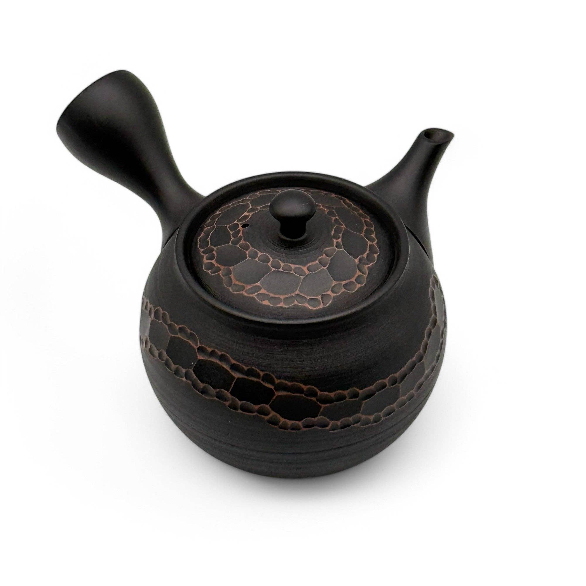 Inoue Tea - Vendita all'ingrosso Teiere - Uroko Black Tokoname-yaki Kyusu - Teiera giapponese6