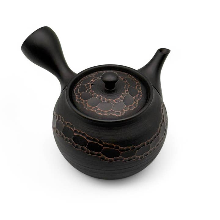 Inoue Tea - Vendita all'ingrosso Teiere - Uroko Black Tokoname-yaki Kyusu - Teiera giapponese6