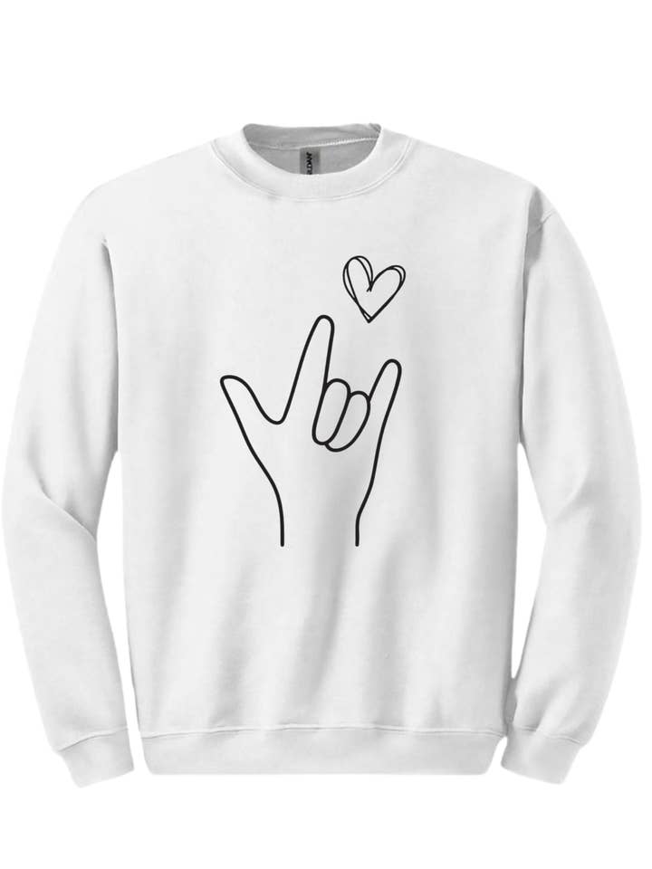 Lil' Grace - Wholesale Graphic Sweatshirt - Unisex - "I Love You" American Sign Language (ASL) Crewneck Sweatshirt - Unisex