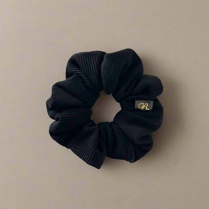 B. LUVV & CO. - Wholesale Scrunchie - Women's - Ribbed Scrunchie in Black4