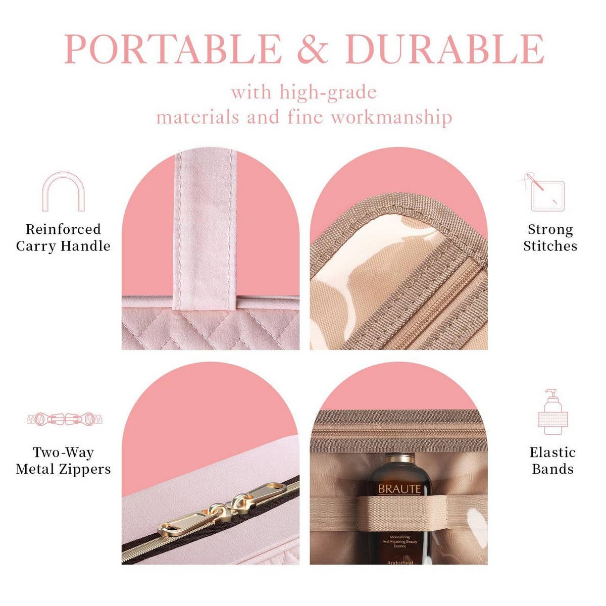 ACCITY - Wholesale Toiletry Bag - Women's - SPACIOUS TOILETRY BAG AND COSMETIC BAG WITH HOOK_CWAB23577