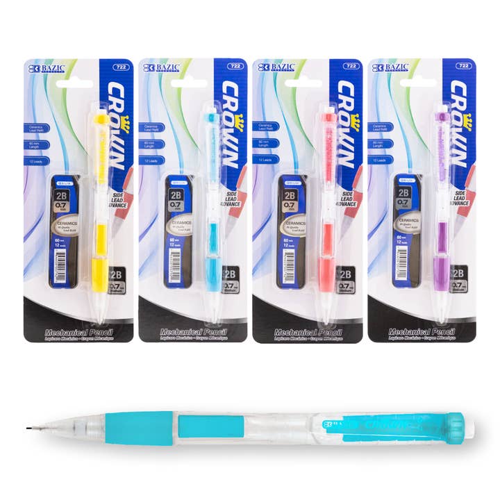 Crayon mécanique Crown 0,7 mm avec plomb en céramique de haute qualité pour la vente par BAZIC Products